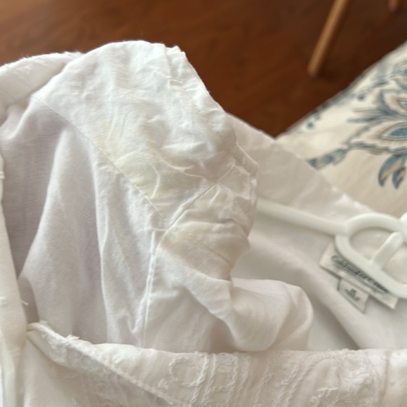 Coldwater Creek pretty embroidered white tie waist blouse - Picture 11 of 11